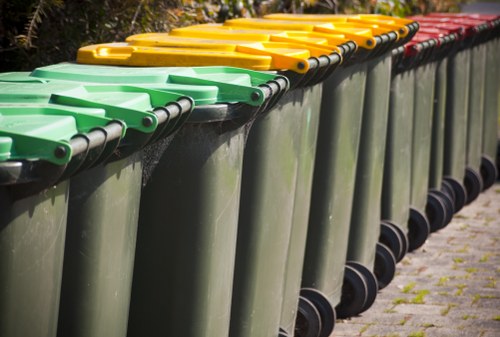 Workers sorting recyclable materials on site